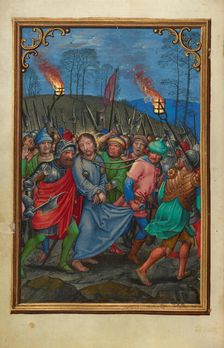 The Arrest of Christ; Prayer Book of Cardinal Albrecht of Brandenburg, about 1525-1530. Creator: Simon Bening