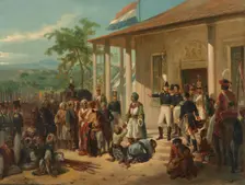 The Arrest of Diepo Negoro by Lieutenant-General Baron De Kock, c.1830-c.1835. Creator: Nicolaas Pieneman