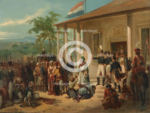 The Arrest of Diepo Negoro by Lieutenant-General Baron De Kock, c.1830-c.1835. Creator: Nicolaas Pieneman.