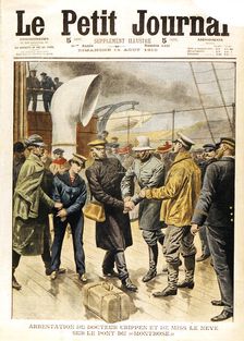 The arrest of Dr Crippen and Ethel le Neve, 1910. Creator: Unknown