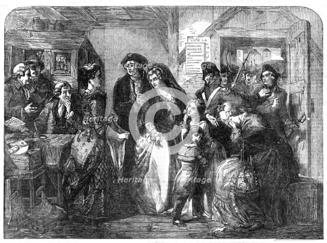 "The Arrest of Louis XVI. and his family, at Varennes, in June, 1791"..., 1854. Creator: Unknown.