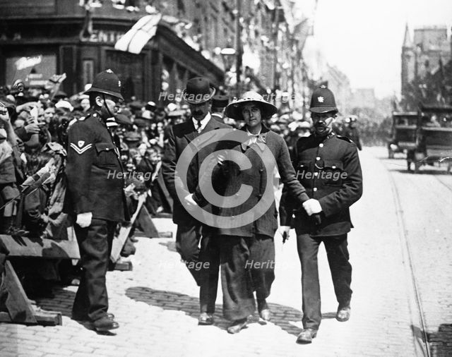 The arrest of Olive Waltor in Dundee, c1914. Creator: Unknown.