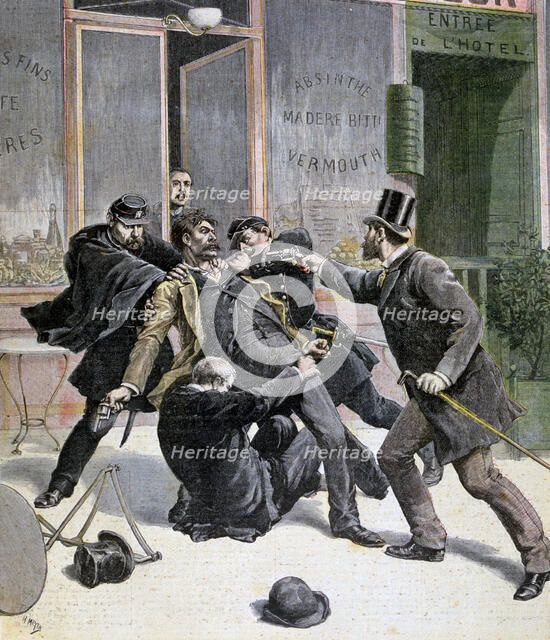 The Arrest of Ravachol, 1892. Artist: Francois Claudius Koeningstein