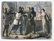 The arrest of Sir Roger Mortimer, Nottingham Castle, 1330 (1864). Creator: James William Edmund Doyle