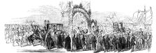 The arrival at Weedon Park Station, 1844. Creator: Unknown