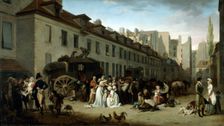 The Arrival of a Stagecoach at the Terminus, rue Notre-Dame-des-Victoires, Paris 1803. Artist: Louis Leopold Boilly