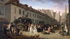 The Arrival of a Stagecoach at the Terminus, rue Notre-Dame-des-Victoires, Paris, 1803 1803-1845. Artist: Louis Leopold Boilly
