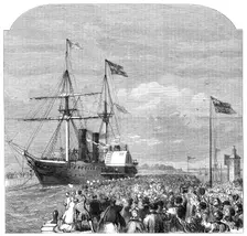 The arrival of Garibaldi at Southampton on board the Peninsular and Oriental steamer Ripon, 1864. Creator: Unknown