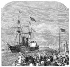 The arrival of Garibaldi at Southampton on board the Peninsular and Oriental steamer Ripon, 1864. Creator: Unknown