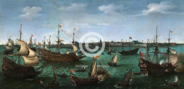 The arrival of Frederik V of the Palatine and Elizabeth Stuart in Flushing on 29 April 1613, 1623. Creator: Vroom, Hendrick Cornelisz. (1562/3-1640).