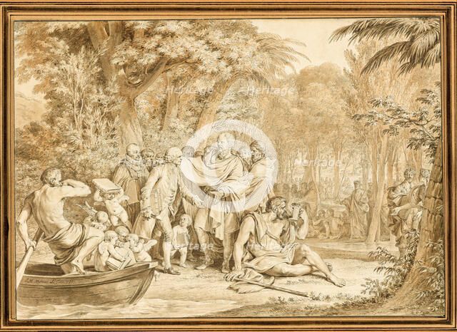 The Arrival of Jean-Jacques Rousseau to the Champs-Élysées, 1780. Creator: Jean-Michel Moreau.