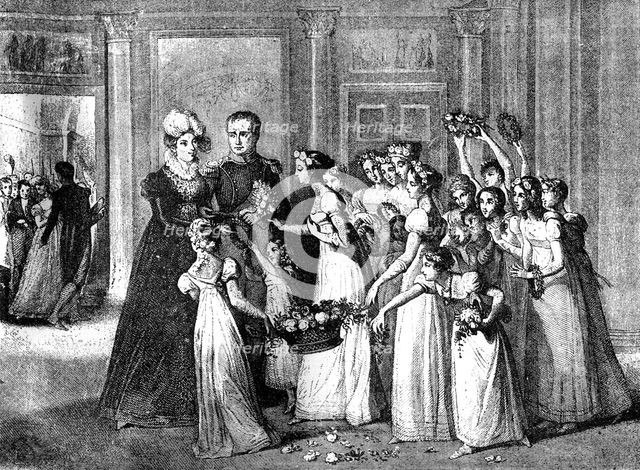 The arrival of Marie-Louise in Compiègne, France, 27th March 1810 (1882-1884). Artist: Unknown