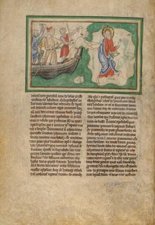 The Arrival of Saint John on Patmos; Dyson Perrins Apocalypse, about 1255-1260. Creator: Unknown
