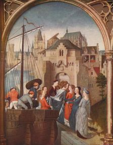 The Arrival of St. Ursula at Cologne 1489, (c1915). Artist: Hans Memling