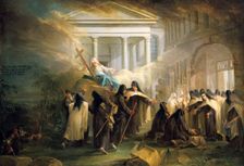 The arrival of the Carmelite nuns from Brussels mid 18th century. Artist: Charles Guillot