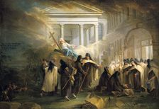 The arrival of the Carmelite nuns from Brussels mid 18th century. Artist: Charles Guillot