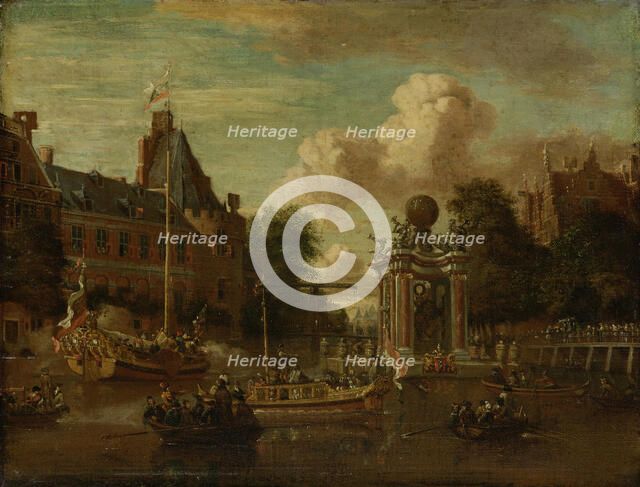 The arrival of the embassy of Muscovy in Amsterdam on August 1697, um 1700. Artist: Storck, Abraham (1635-1710)