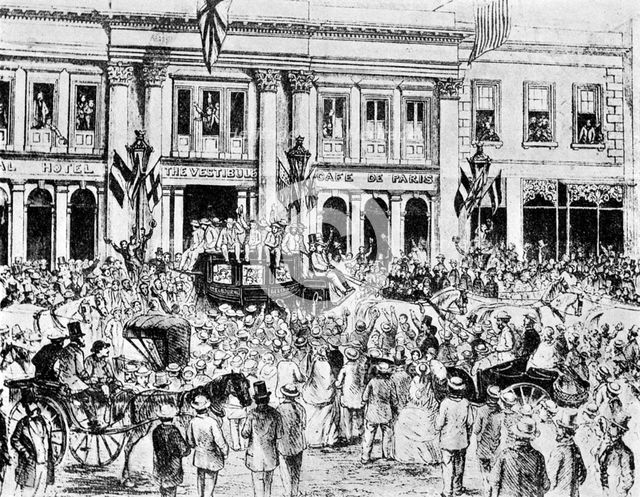 The arrival of the first English cricket team in Australia, 1861 (1912). Artist: Unknown