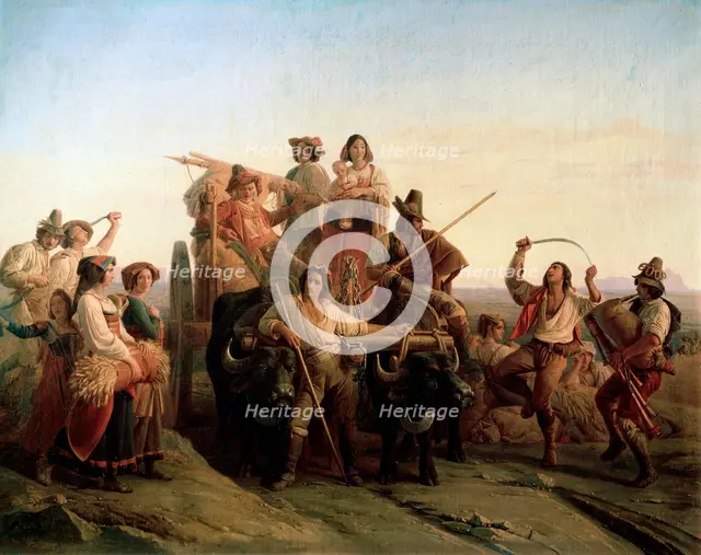 'The Arrival of the Harvesters in the Pontine Marshes', 1833. Artist: Louis Léopold Robert