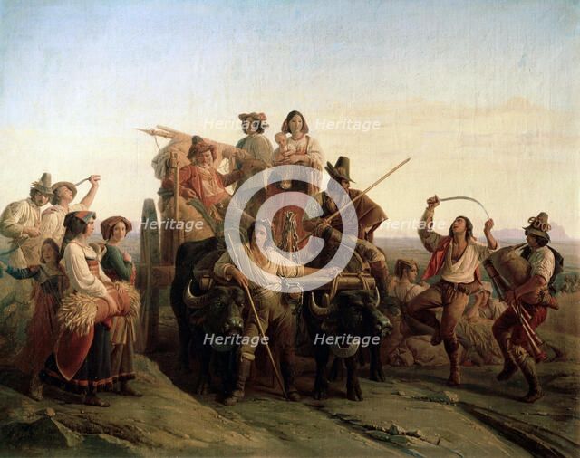 'The Arrival of the Harvesters in the Pontine Marshes', 1833. Artist: Louis Léopold Robert