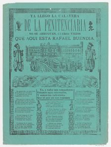 The arrival of the skeletons of the penitentiary (Posada); two skeleton angels in lower co..., 1902. Creator: José Guadalupe Posada