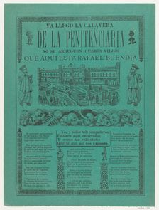 The arrival of the skeletons of the penitentiary (Posada); two skeleton angels in lower co..., 1902. Creator: José Guadalupe Posada