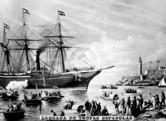 The Arrival of the Spanish Troops, (1860s), 1920s. Artist: Unknown