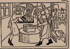 The Art of Blacksmithing. From Speculum Vitae Humanae by Rodericus Zamorensis, 1479. Creator: Anonymous