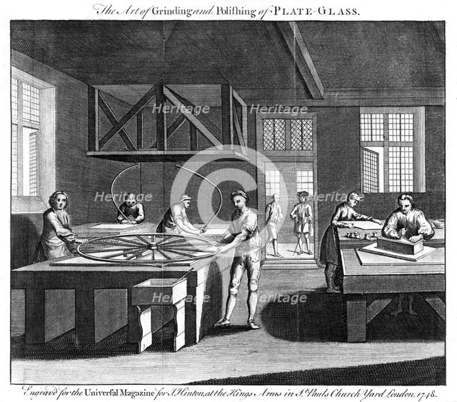 'The Art of Grinding and Polishing of Plate-Glass', 1748. Artist: Unknown