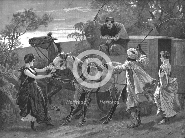''The Art of Persuasion'-Returning from a Ball in India', 1890. Creator: Unknown.