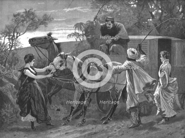 ''The Art of Persuasion'-Returning from a Ball in India', 1890. Creator: Unknown.