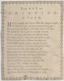 The Art of Printing: A Poem, 19th century., 19th century. Creator: Anon