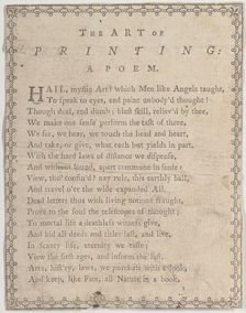 The Art of Printing: A Poem, 19th century., 19th century. Creator: Anon