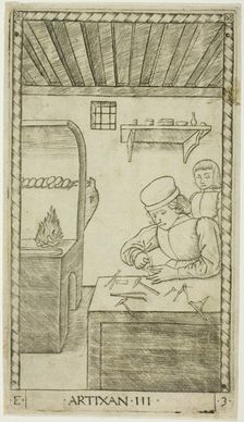 The Artisan, plate three from The Ranks and Conditions of Men, c.1465. Creator: Unknown