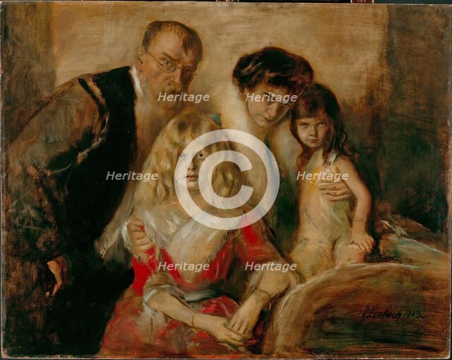 The Artist with his Wife and Children. Artist: Lenbach, Franz, von (1836-1904)