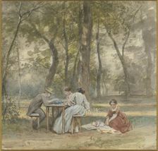 The artist with his family on holiday, c1840-1890s. Creator: Philipp Rumpf