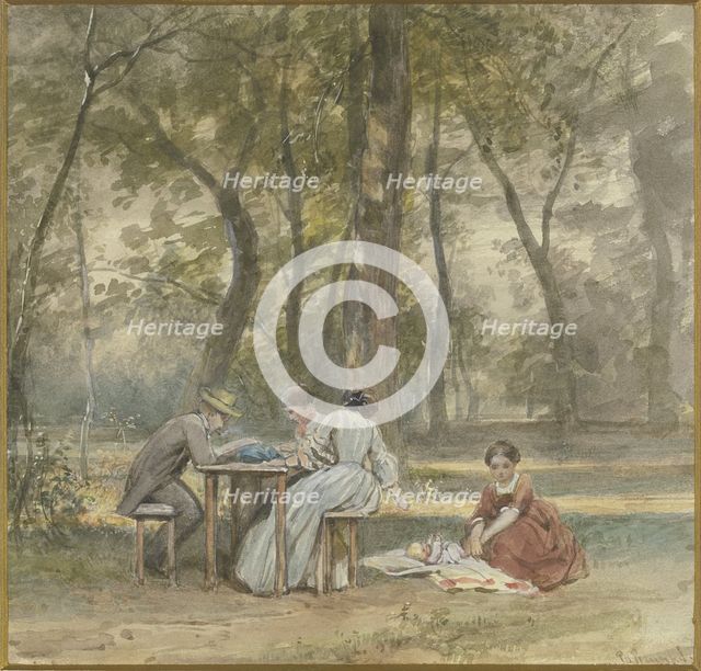 The artist with his family on holiday, c1840-1890s. Creator: Philipp Rumpf.