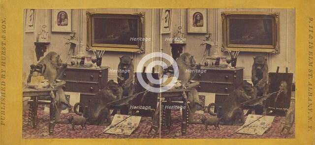 The Artist, and his friends., 1870. Creator: Eugene S. M. Haines.