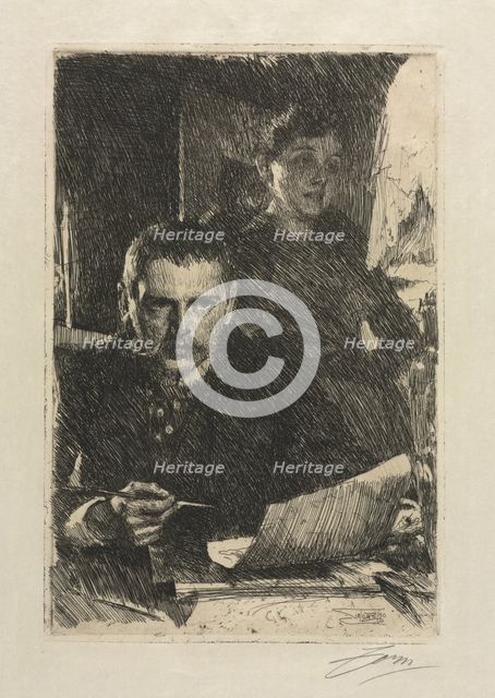 The Artist and His Wife, 1890. Creator: Anders Zorn (Swedish, 1860-1920).