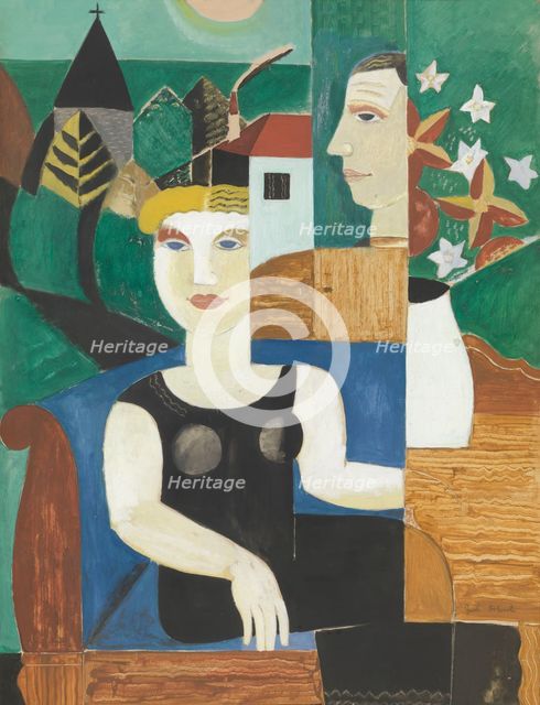 The Artist and his Wife in the Moonlight (Us in Deurle), 1927. Creator: Gustave De Smet.