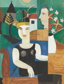 The Artist and his Wife in the Moonlight (Us in Deurle), 1927. Creator: Gustave De Smet