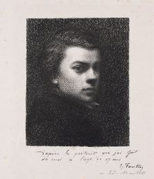 The Artist at 17 Years, 1892. Creator: Henri Fantin-Latour (French, 1836-1904)