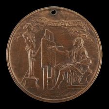 The Artist at his Easel Painting from an Antique Sculpture [reverse], c. 1670. Creator: Charles-Jean-François Chéron