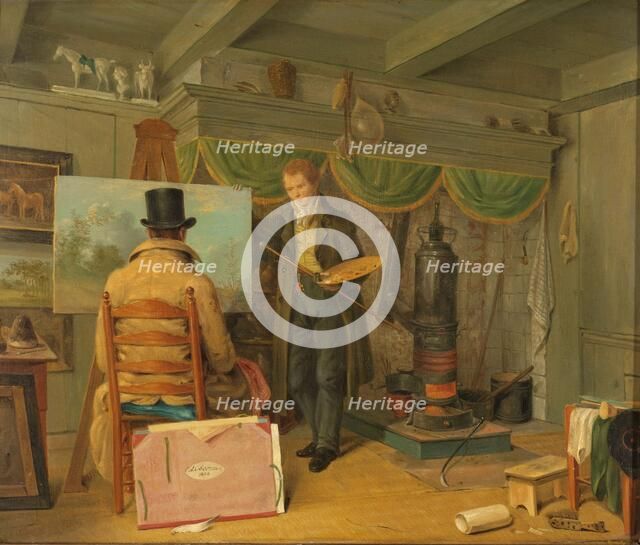 The Artist at his Studio, 1820. Creator: Anthony Oberman.