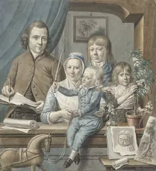 The artist himself and his family, 1796. Creator: Warner Horstink