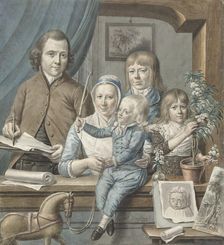 The artist himself and his family, 1796. Creator: Warner Horstink