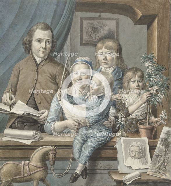 The artist himself and his family, 1796. Creator: Warner Horstink.