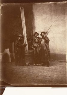 [The Artist, His Mother, and Friends in Fishing Garb], ca. 1860. Creator: Olympe Aguado