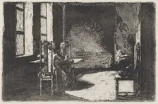 The Artist in His Mother's Room, Danzig, 1774. Creator: Daniel Nikolaus Chodowiecki