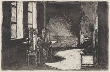 The Artist in His Mother's Room, Danzig, 1774. Creator: Daniel Nikolaus Chodowiecki